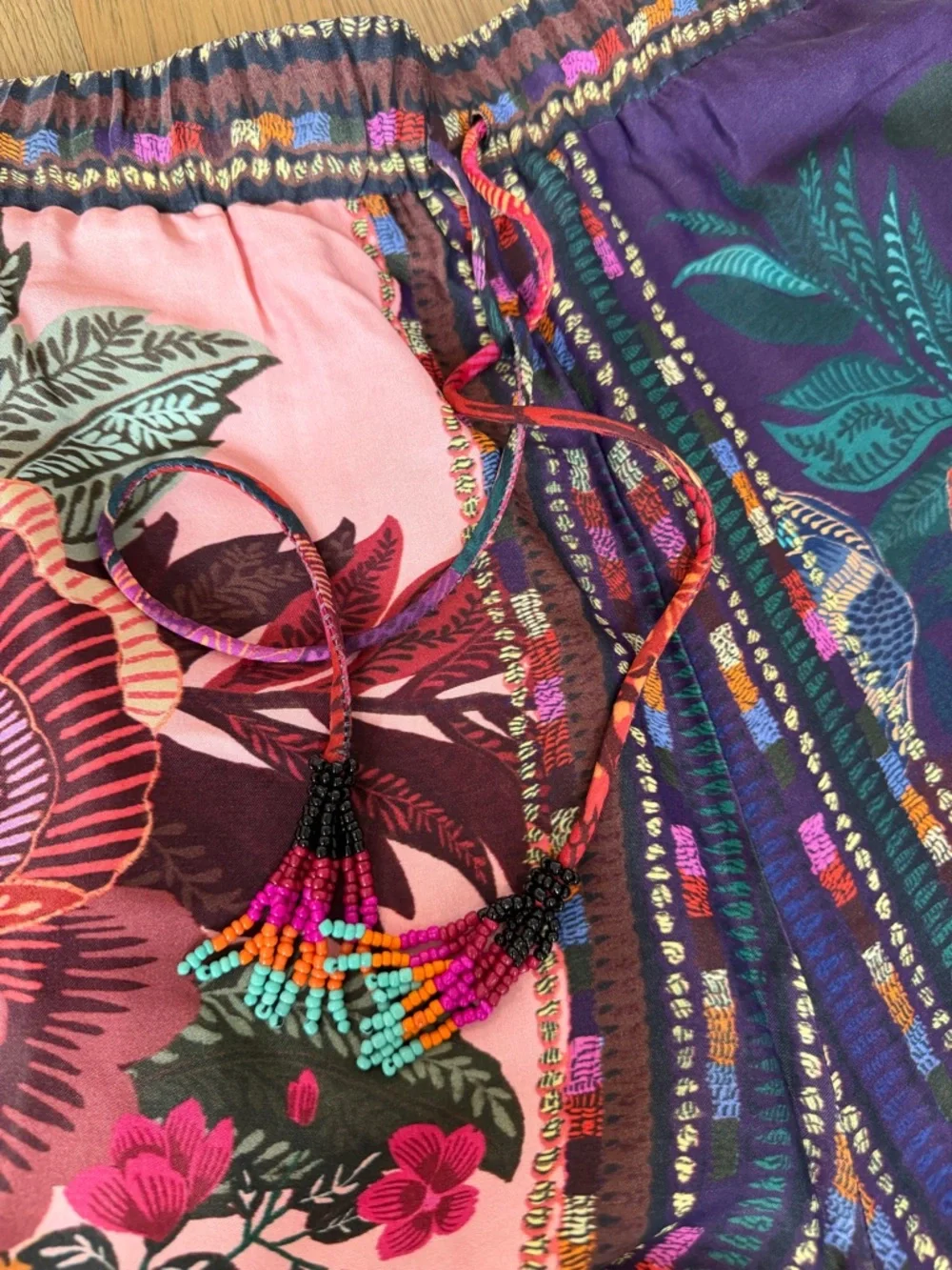 Farm Rio Colorful Printed Button Down & Cropped Pants Set – Women’s XL - Picture 15 of 15